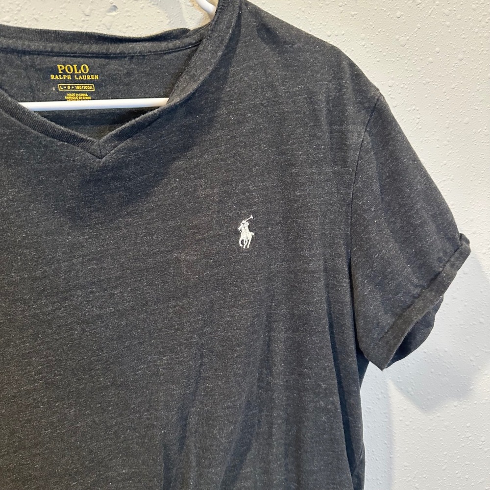 Lot of Polo Ralph Lauren T-Shirt Men Large Black Blue V-Neck Cotton Classic Logo - Picture 12 of 16